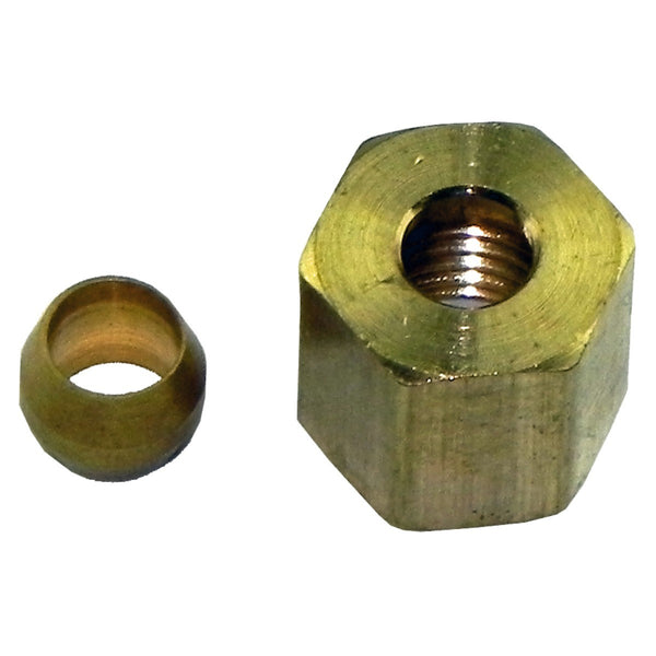 Compression Fitting 3/16 Female With Sleeve, Brass