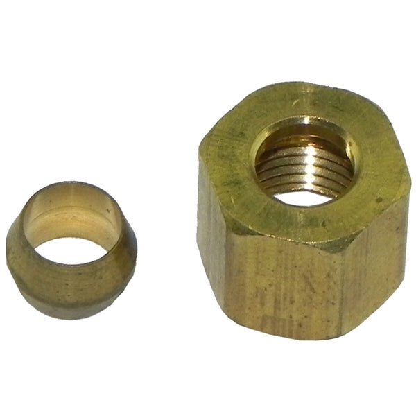 Compression Fitting 1/4 Female With Sleeve, Brass