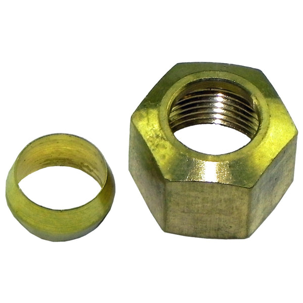 Compression Fitting 3/8 Female With Sleeve, Brass