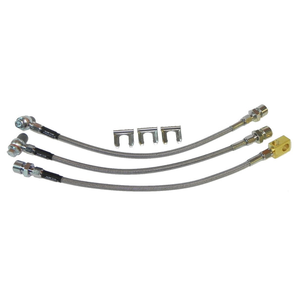 1969-72 Chevrolet Chevelle El Camino Front Disc 3pc Stainless Hose Kit 6pc, Stainless