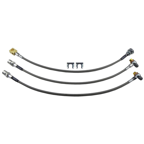 1988-98 Chevrolet GMC 4wd 1/2 & 3/4 Ton 3pc Stainless Brake Hose Kit For 2"-4" Lifts