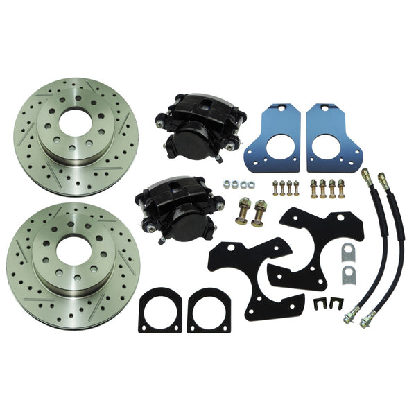 1978-87 GM G-body 1982-93 Camaro, Firebird,  Rear Disc Brake Conversion Kit with Cross Drilled & Slotted Rotors No Parking Brake Cable