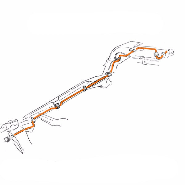 1989-93 Chevrolet/GMC S10/S15 2WD 2.5L 4CYL FI Ext. Cab Longbed 5/16" Fuel Return Lines 2pc, OE Steel