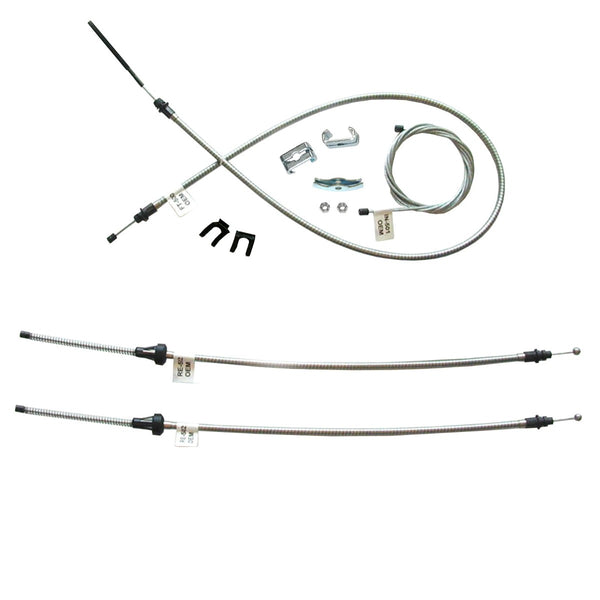 1963-65 B-Body Dodge Complete Parking Brake Cable Kit, Stainless