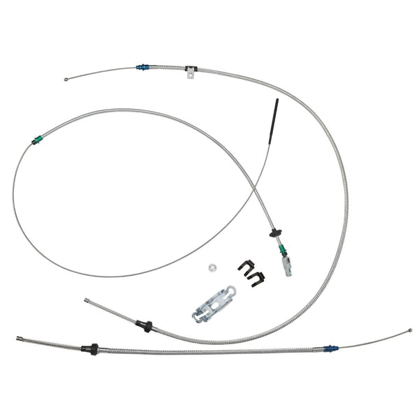 1966-70 B-Body Mopar Complete Parking Brake Cable Kit, Stainless