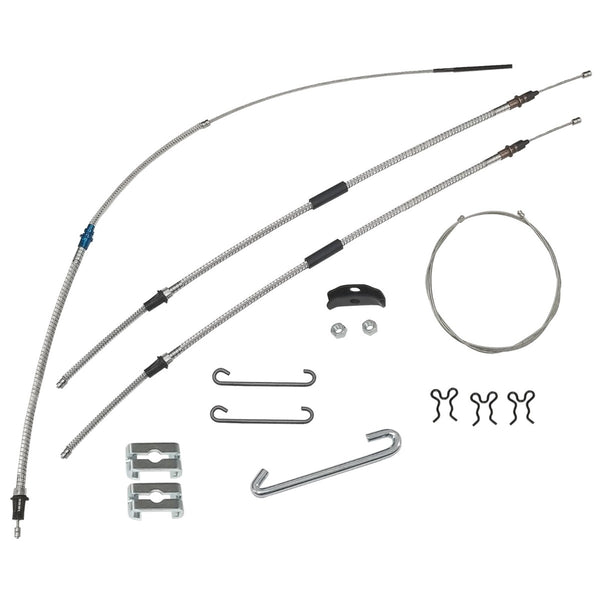 1964-67 Pontiac Buick Oldsmobile A-Body Power Glide or Manual Transmission Complete Parking Brake Cable Kit Stainless
