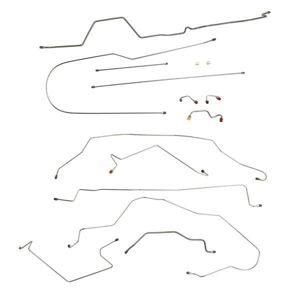 1995-97 Dodge Ram 1500 2wd & 4wd All Cab & Bed Sizes Four-Wheel ABS Spicer Axle Complete Brake Line Kit, Stainless