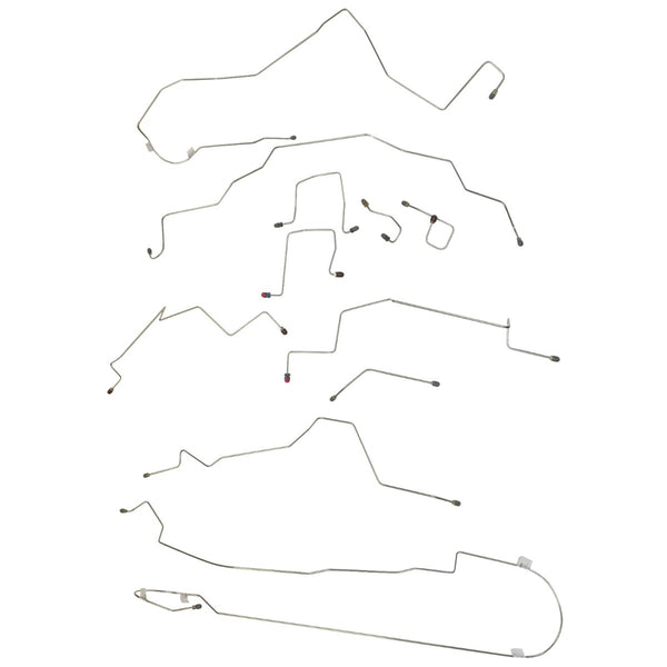 1998-01 Dodge Ram 1500 2500 2wd & 4wd Std Cab Short Bed Rear ABS Rear Disc Brake Line Kit 13pc, Stainless
