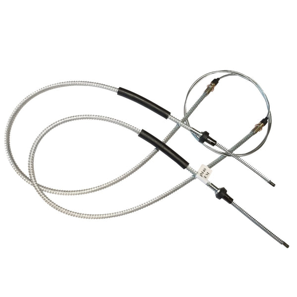 1966 Ford Mustang Rear Parking Brake Cable, Loops for Both Wheels, Outer Housing 44", Stainless