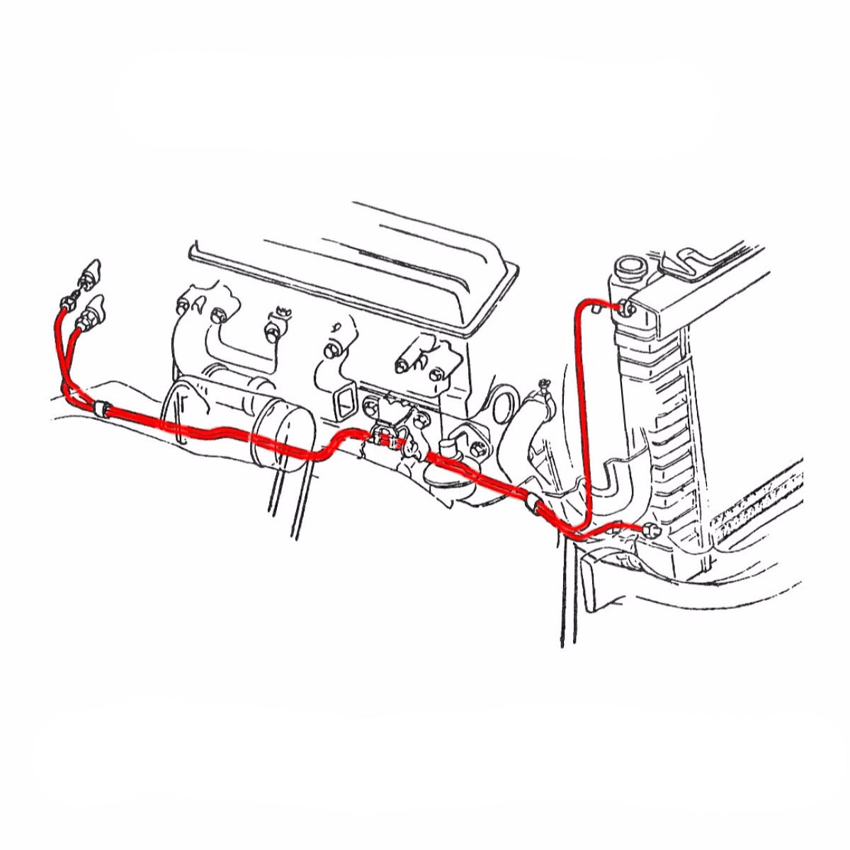 Spring clips on transmittion line to Radiator